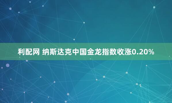 利配网 纳斯达克中国金龙指数收涨0.20%